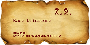 Kacz Ulisszesz névjegykártya